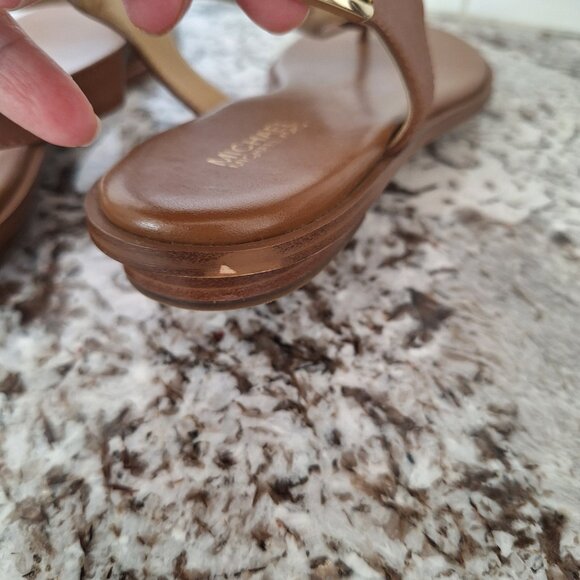 Michael Kors Brown Sandals with Gold Accents - Picture 5 of 7